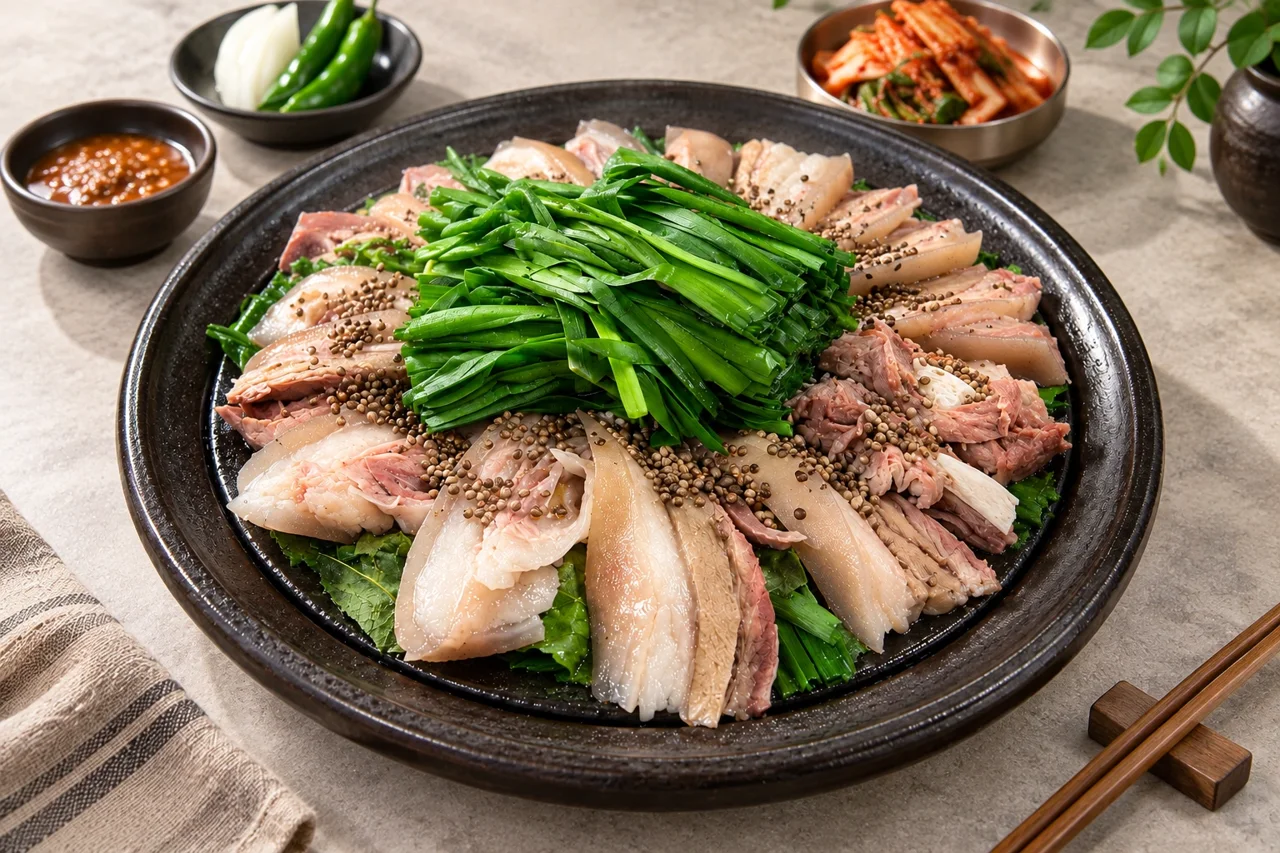 흑염소 수육 연출 이미지